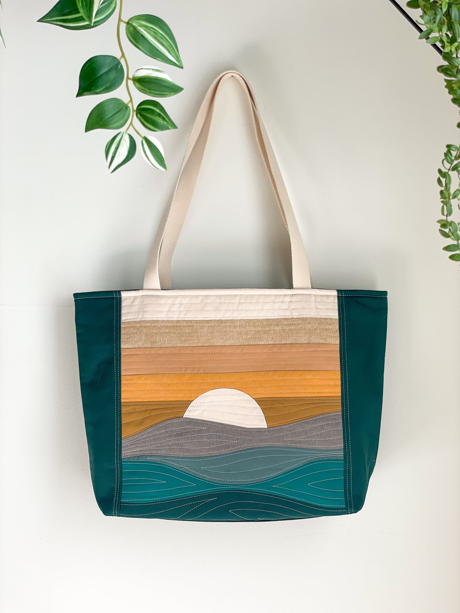hanging reversible canvas tote bag