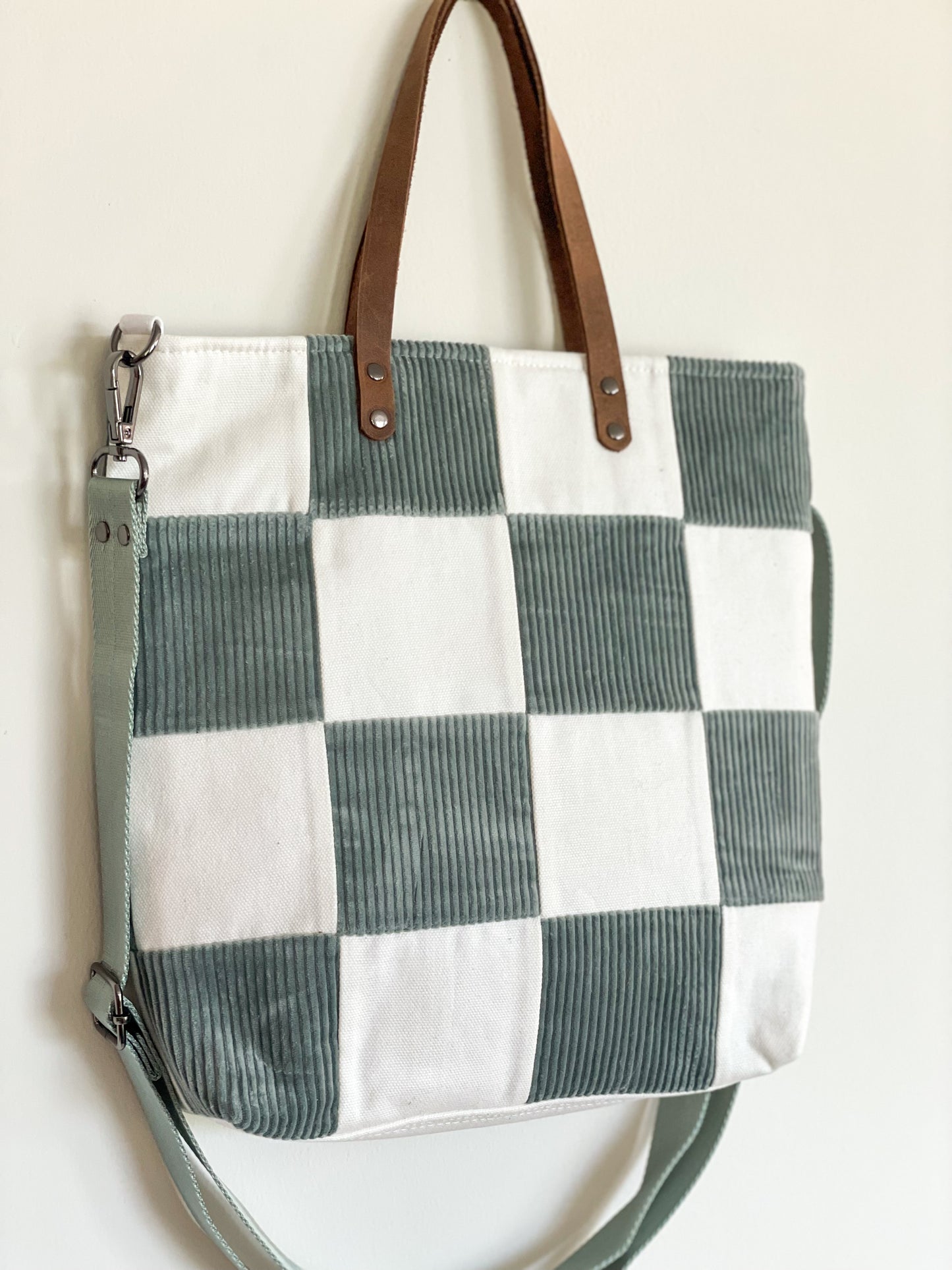 Checkered Crossbody Tote