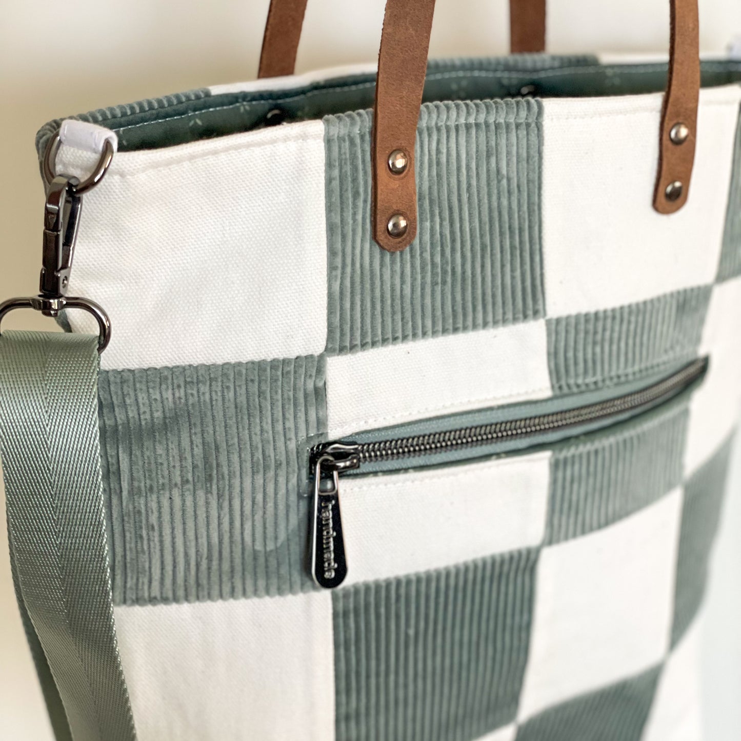Checkered Crossbody Tote