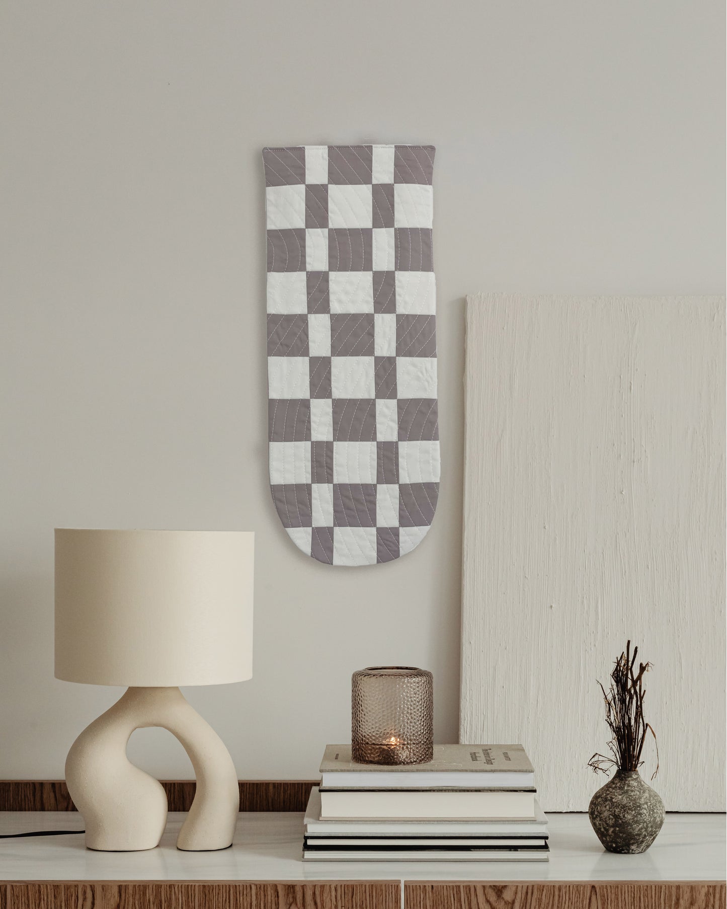 Check Wall Quilt Lavender 1