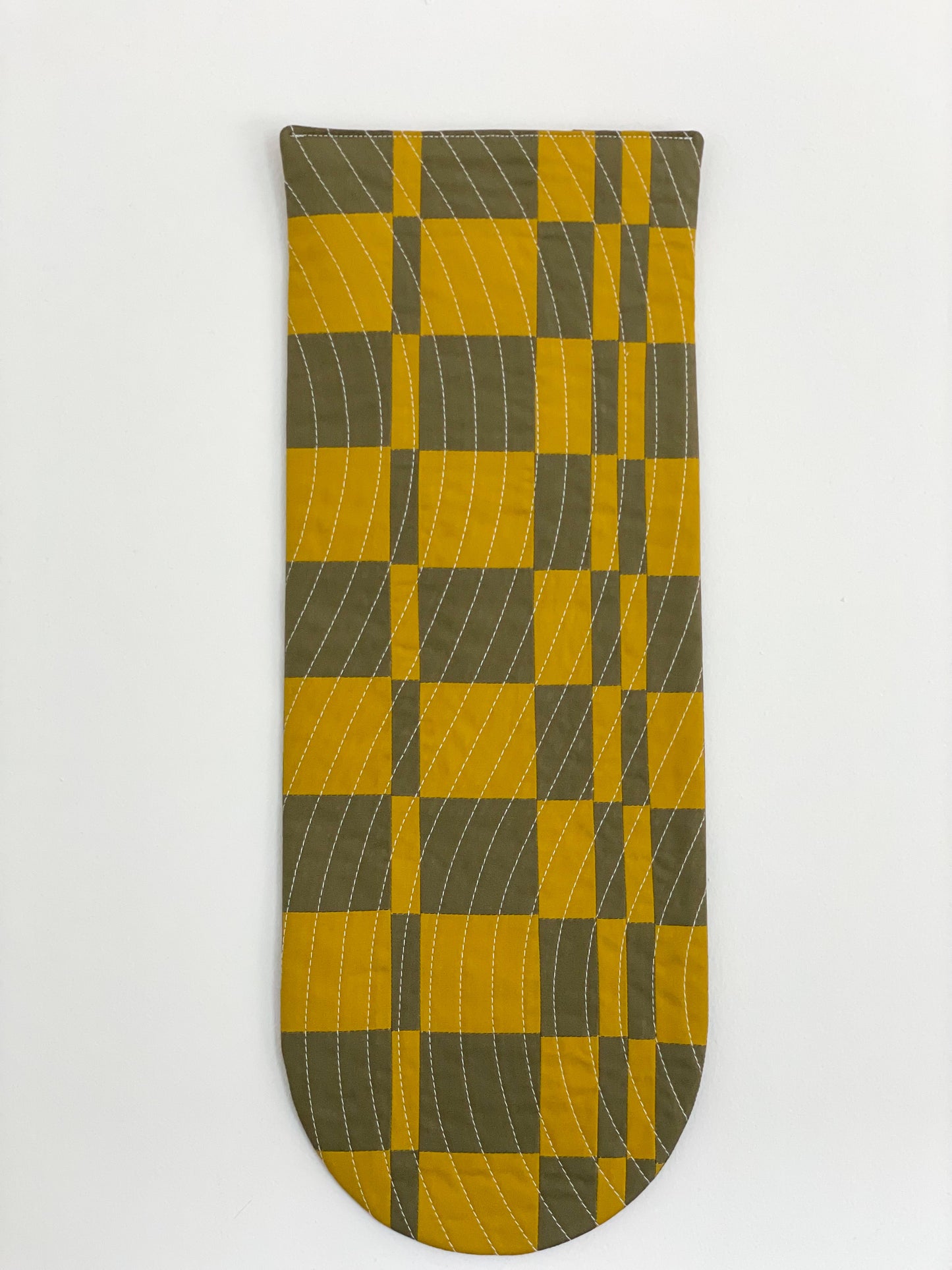 Check Wall Quilt Olive 1