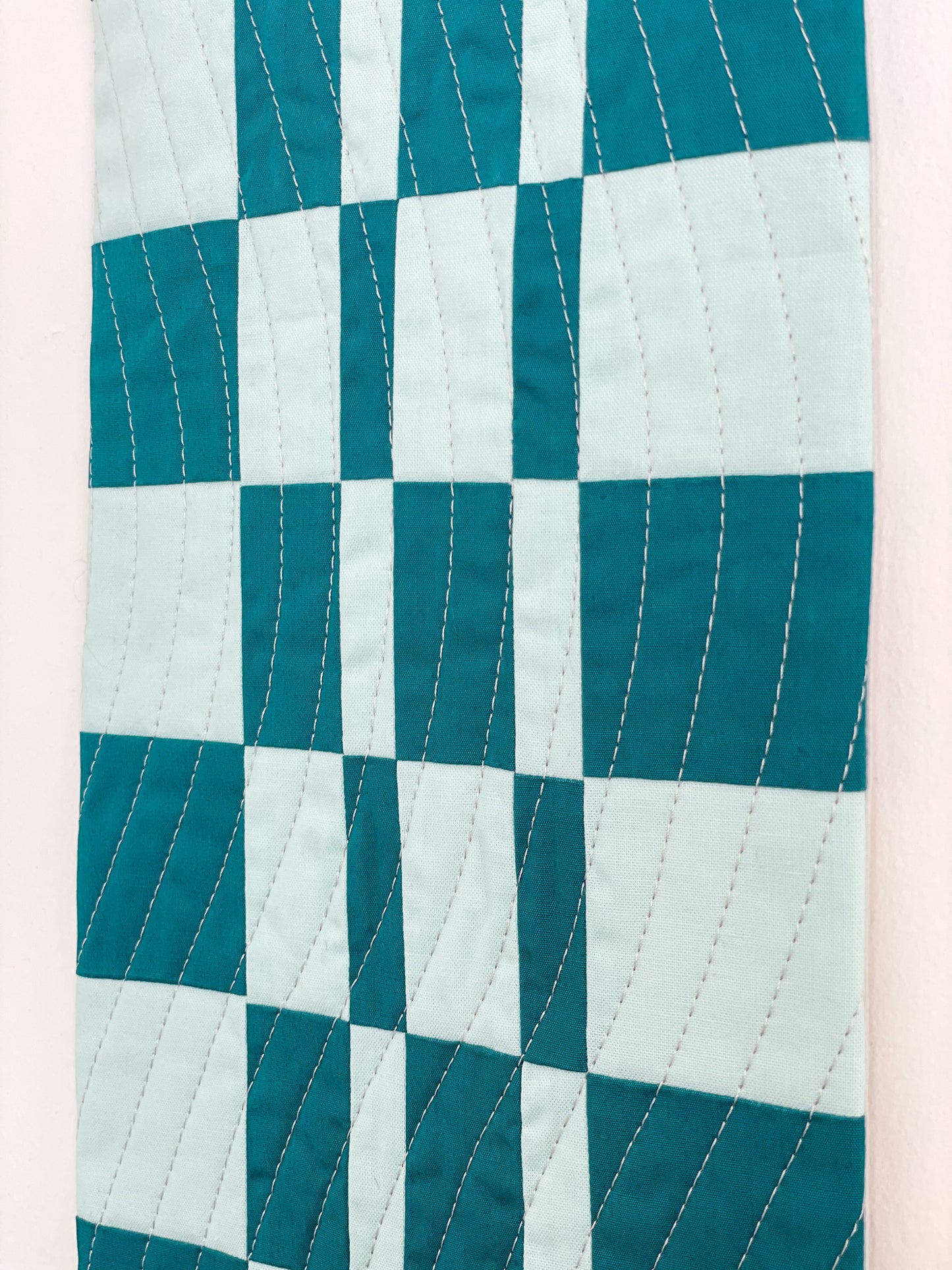 Check Wall Quilt Teal 2