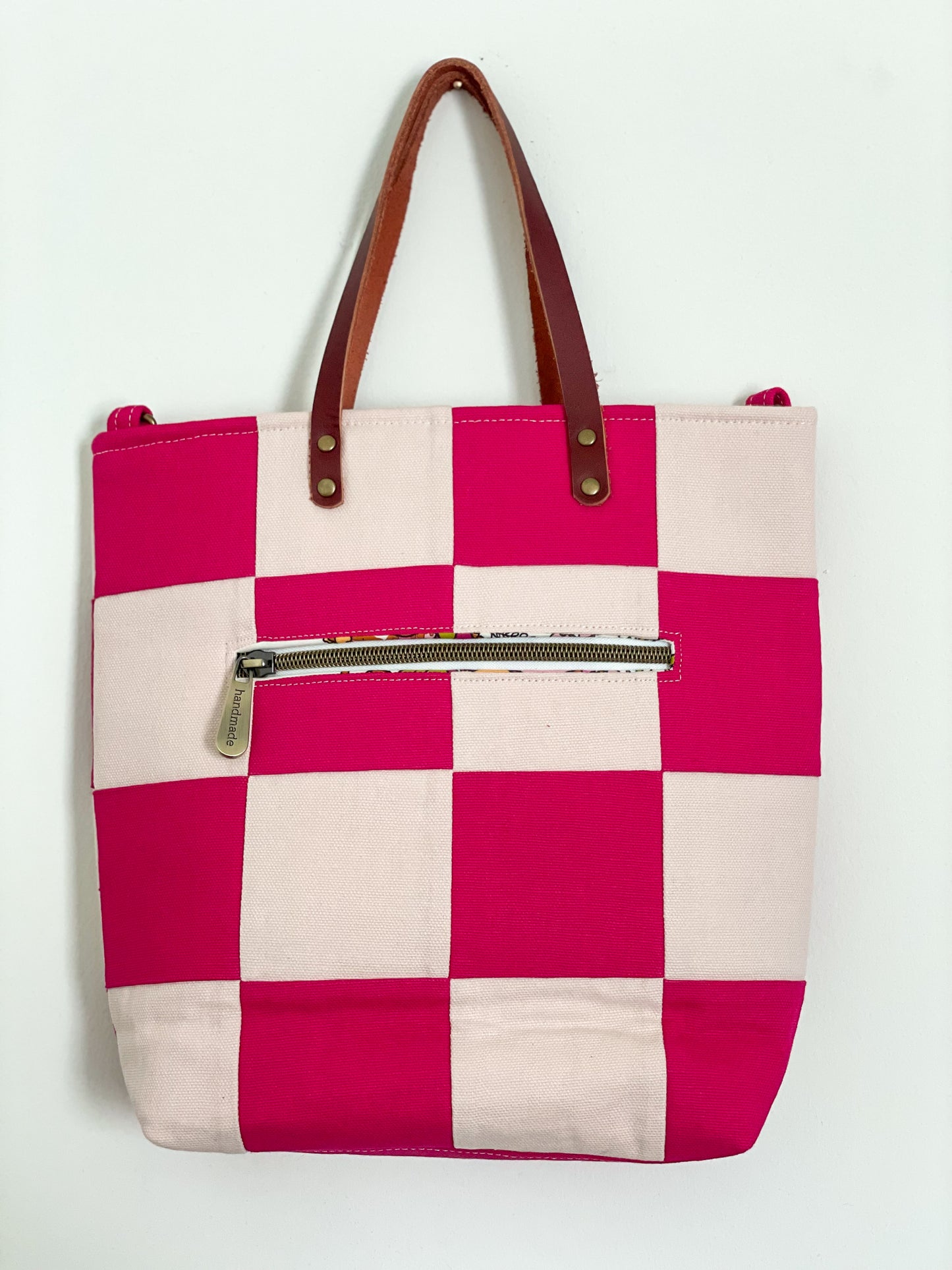 Checkered Crossbody Tote