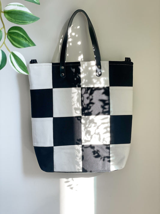 Checkered Crossbody Tote