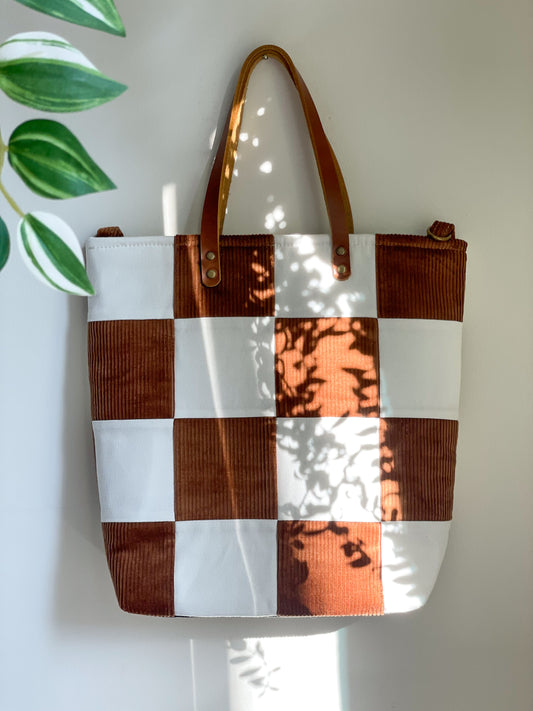 Checkered Crossbody Tote