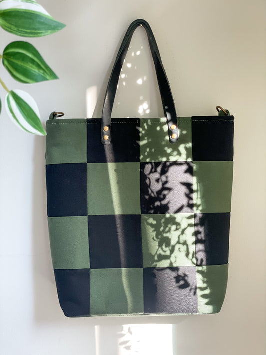 Checkered Crossbody Tote