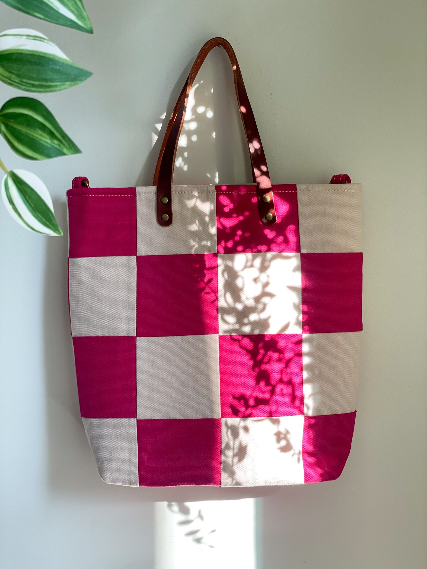 Checkered Crossbody Tote