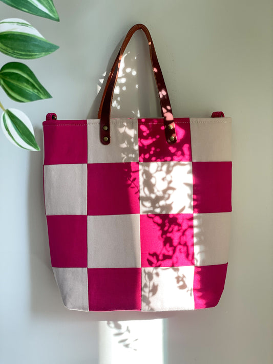 Checkered Crossbody Tote