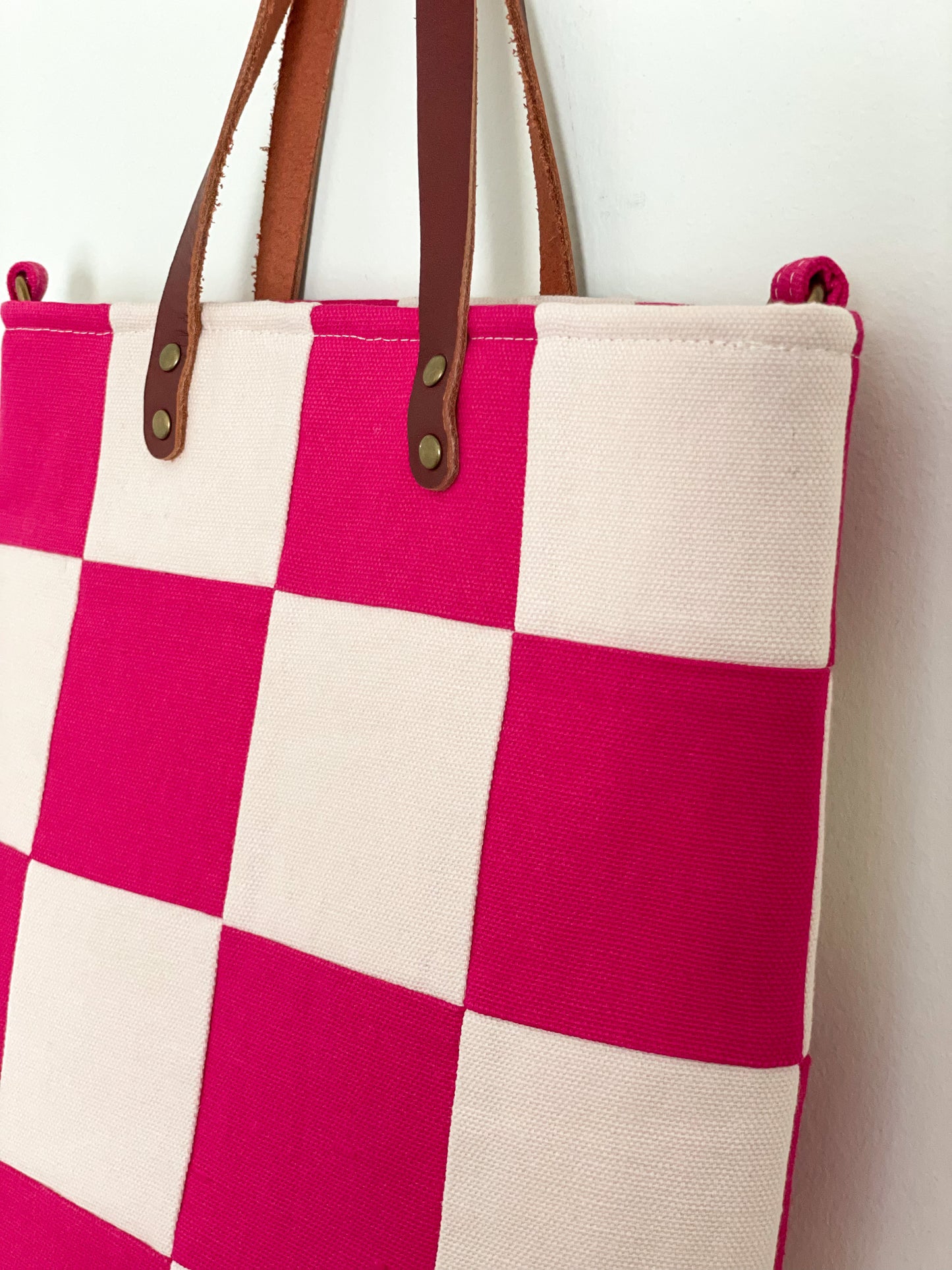 Checkered Crossbody Tote