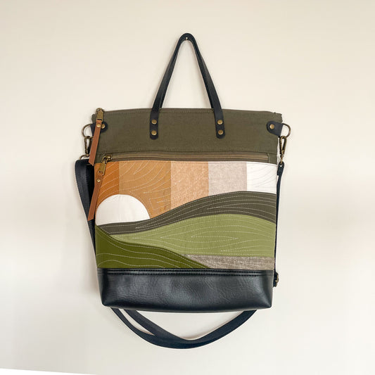 Zip Crossbody Tote - Landscape