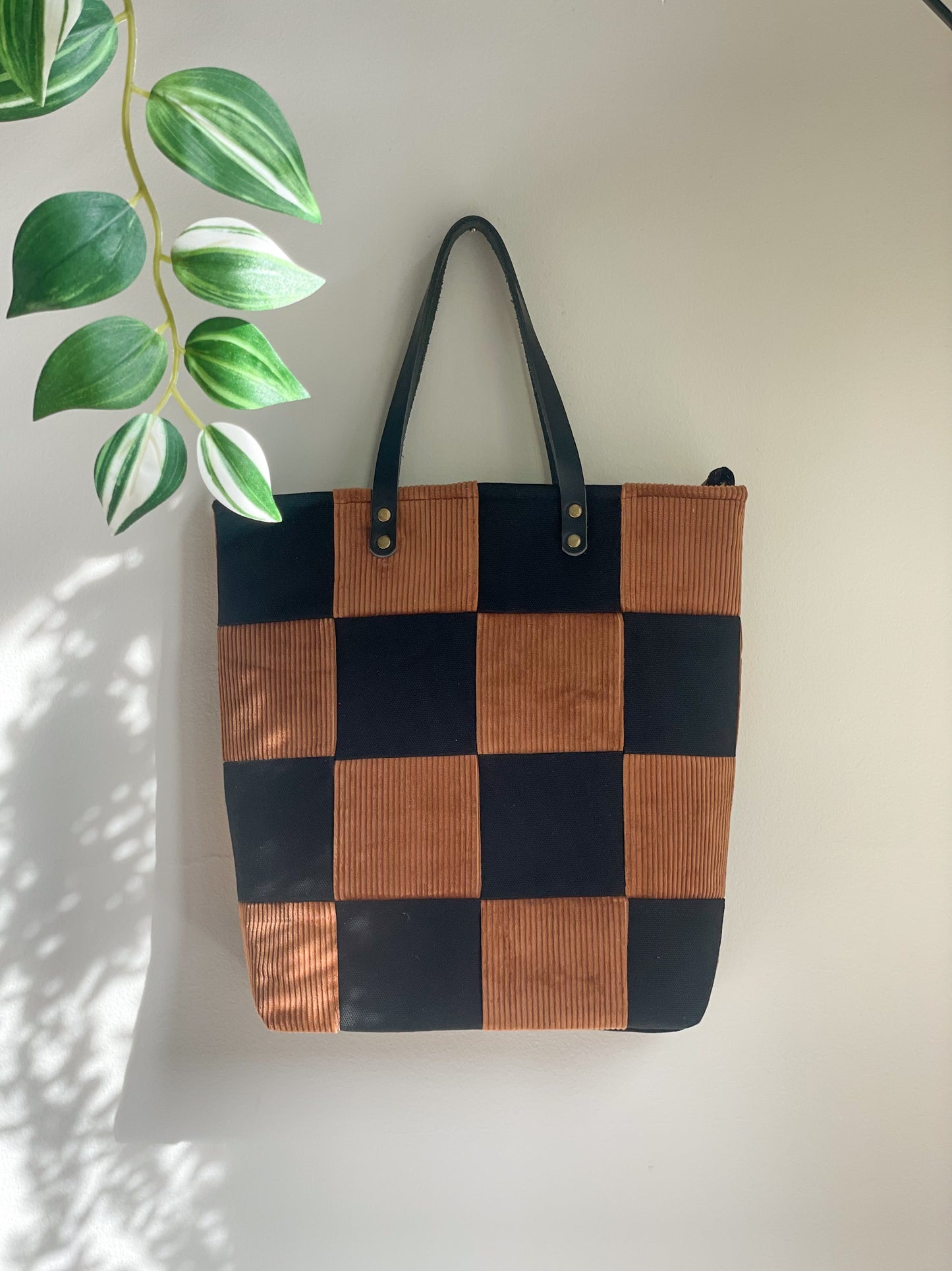 Checkered Crossbody Tote