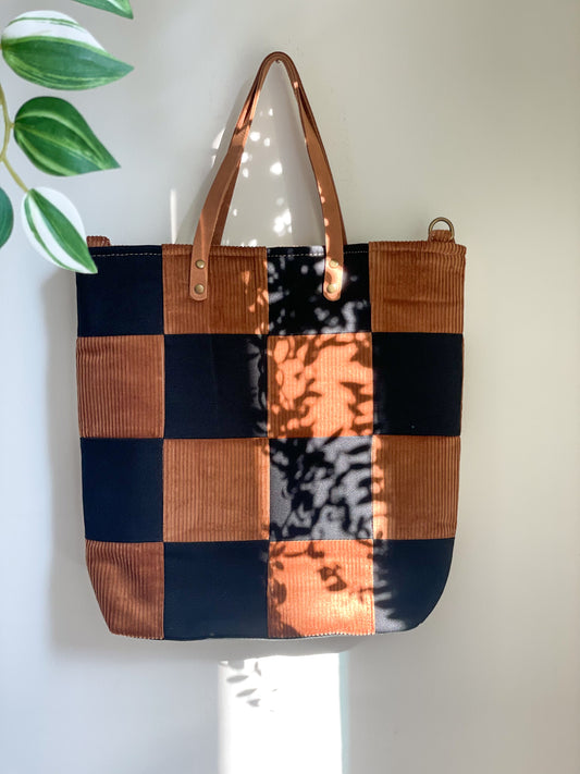 Checkered Crossbody Tote