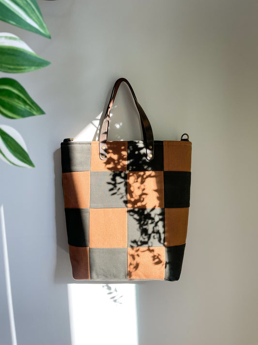 Checkered Crossbody Tote