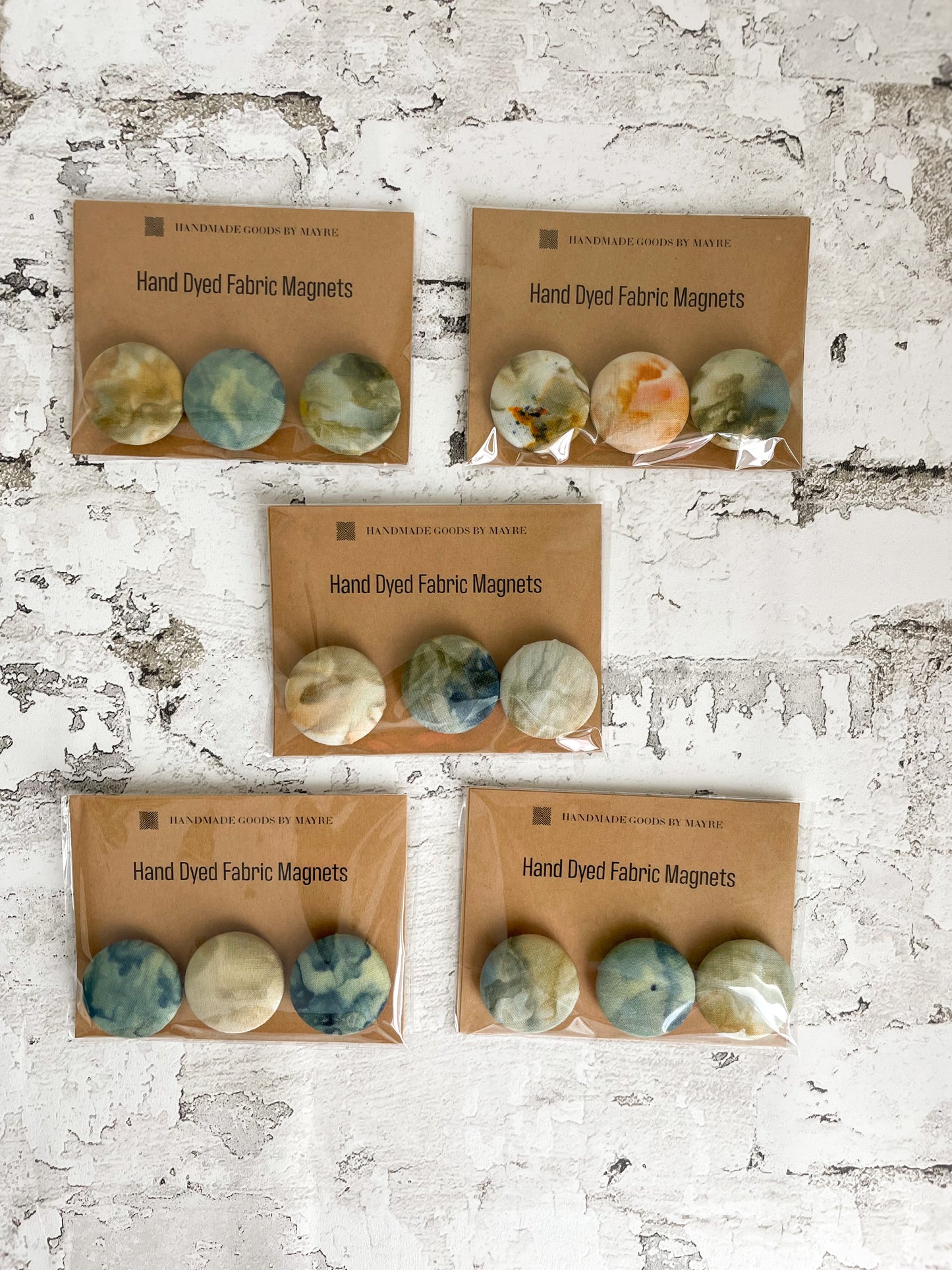 Hand Dyed Fabric Magnets