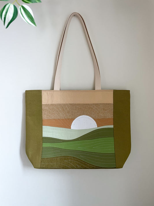 Signature Quilted Landscape Tote Bag