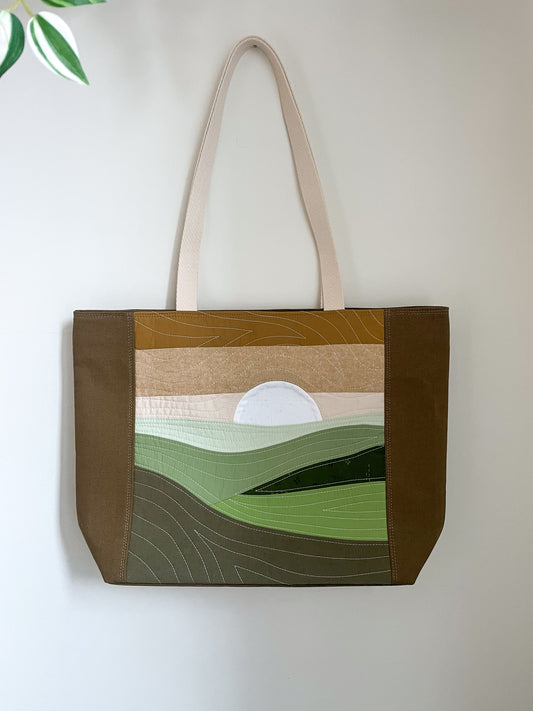 Signature Quilted Landscape Tote Bag