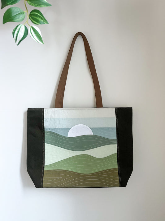 Signature Quilted Landscape Tote Bag