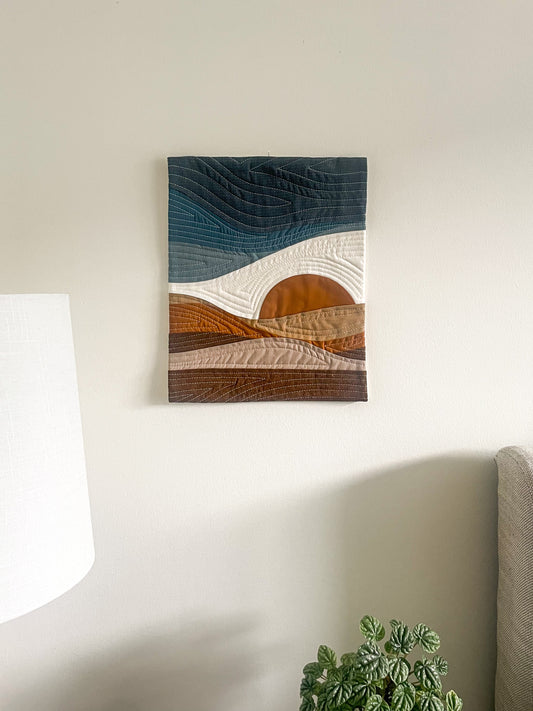 Quilted Wall Hanging in Earth & Sea #1
