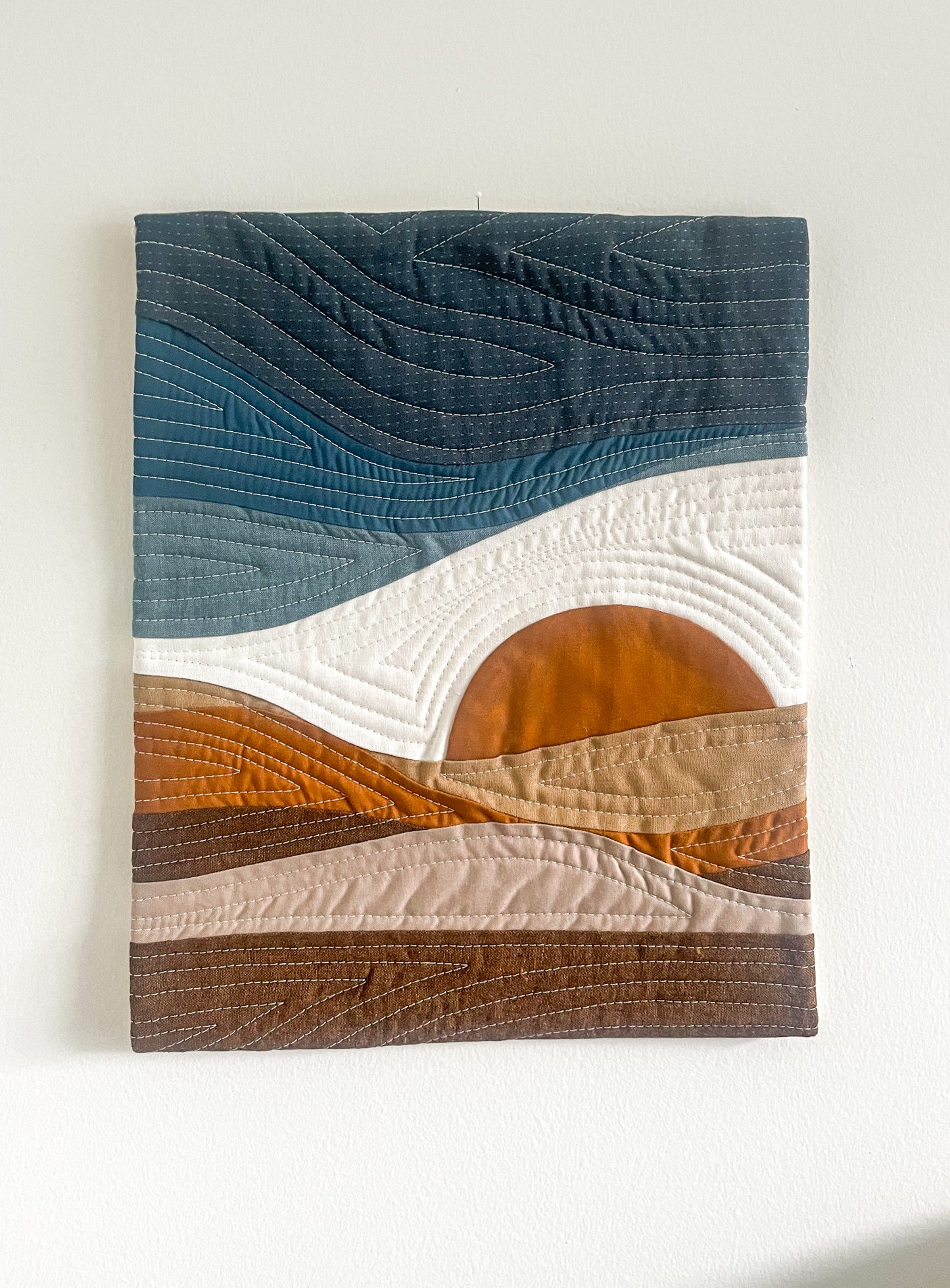 Quilted Wall Hanging in Earth & Sea #1