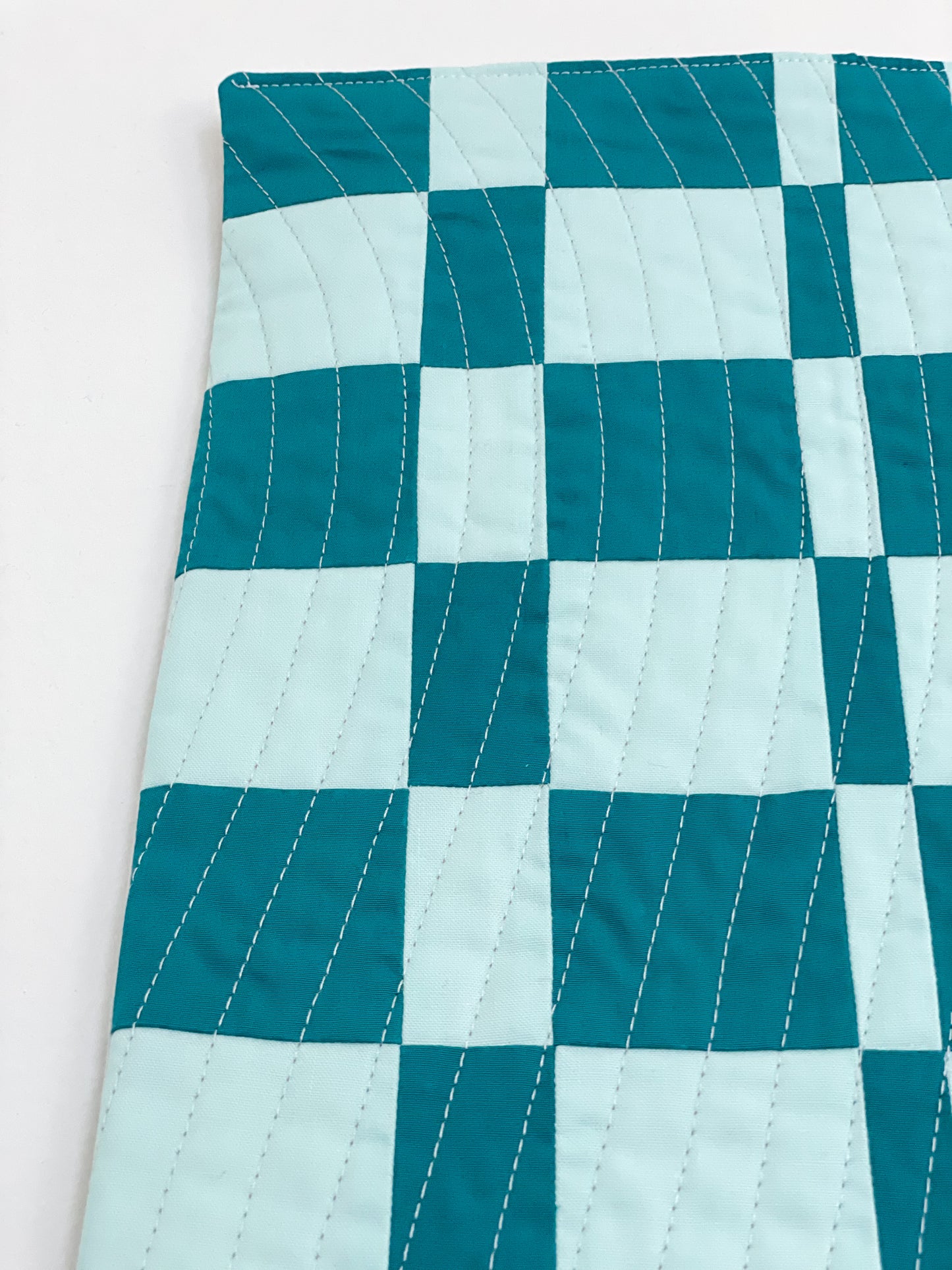 Check Wall Quilt Teal 1