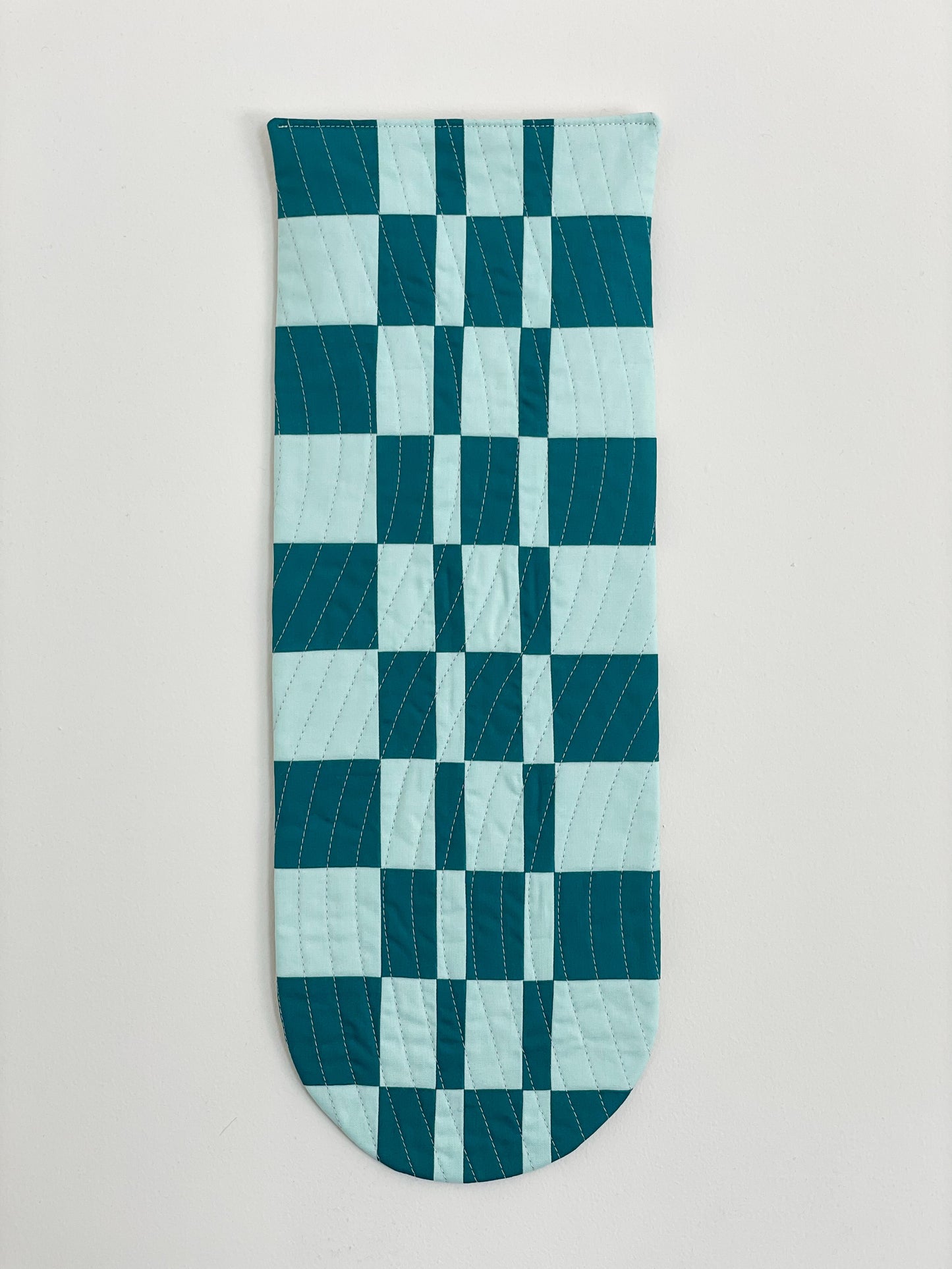 Check Wall Quilt Teal 2