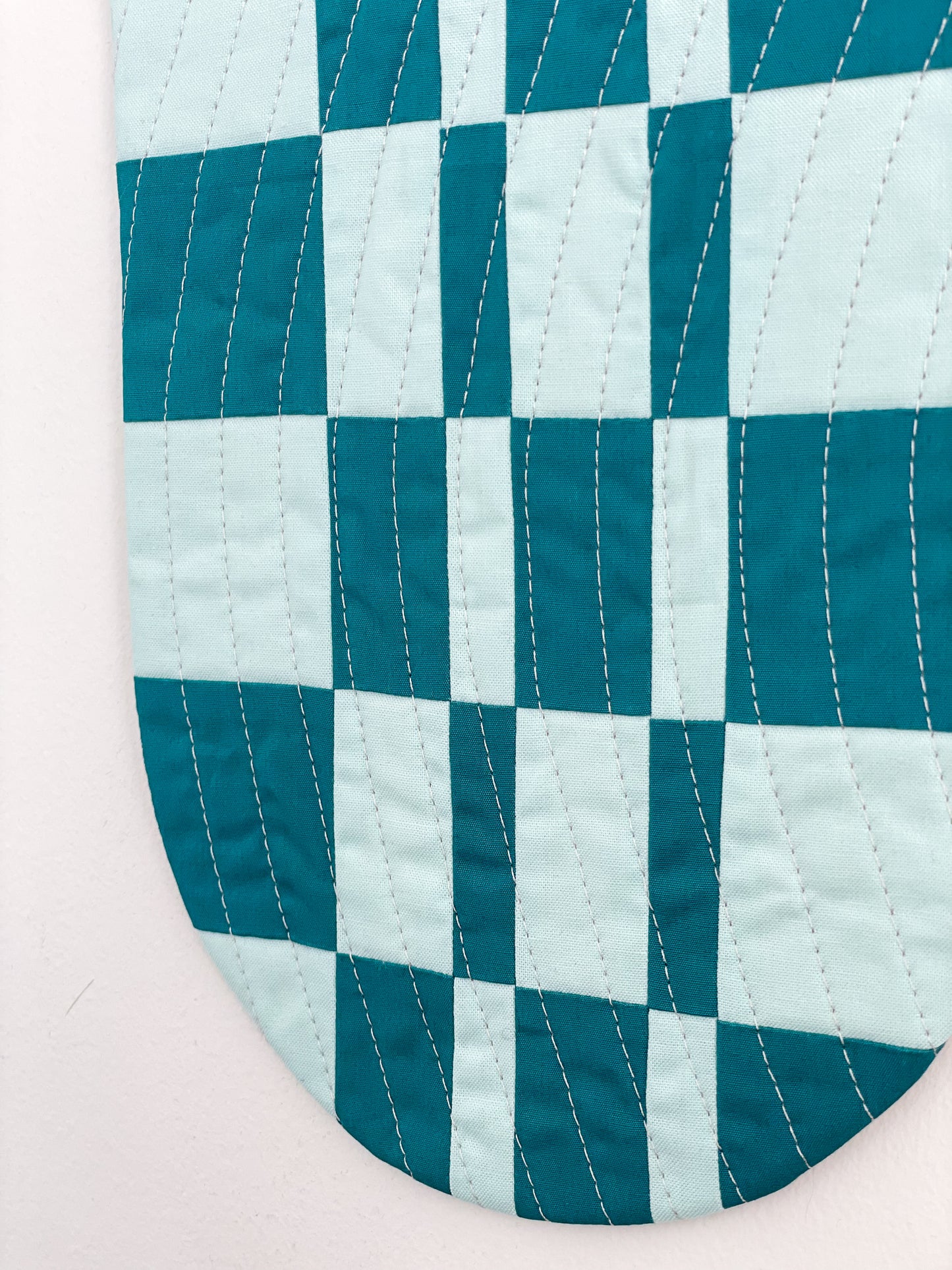 Check Wall Quilt Teal 2