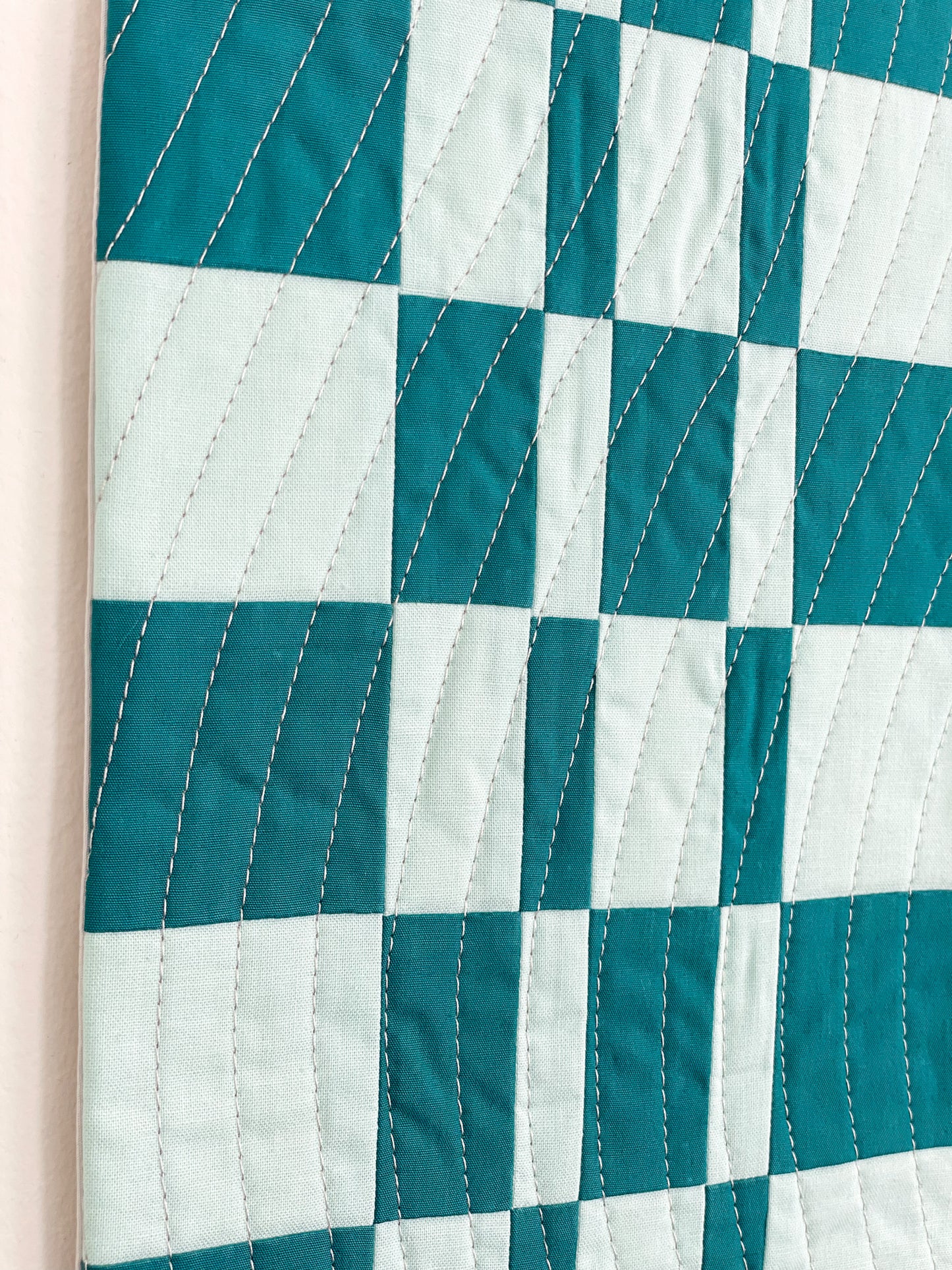 Check Wall Quilt Teal 2