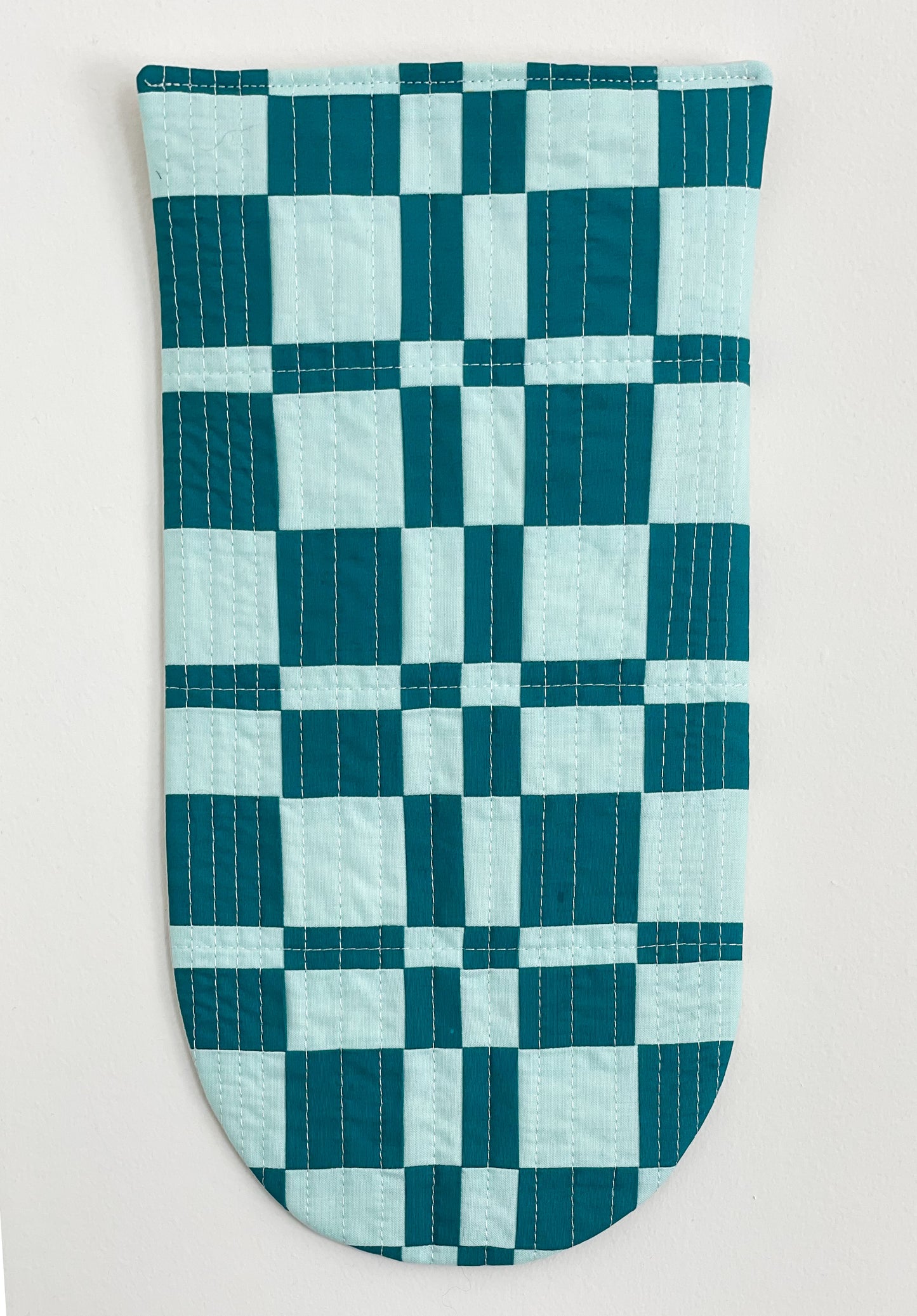 Check Wall Quilt Teal 3
