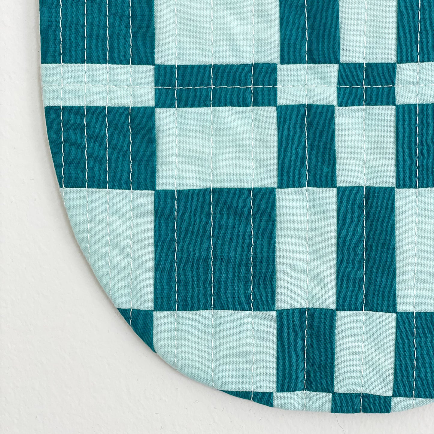 Check Wall Quilt Teal 3
