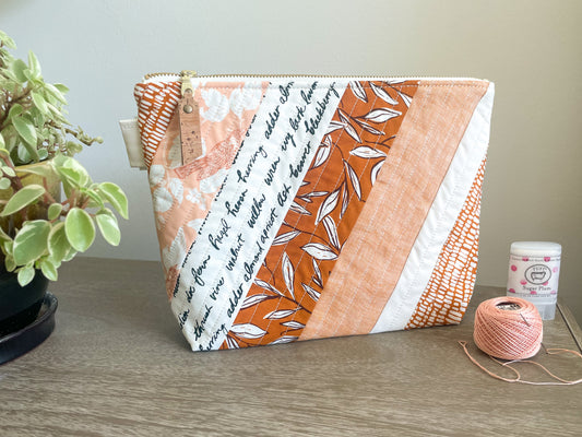 Stand-Up Stripes Pouch in Warm Script